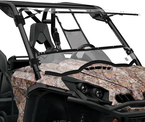 زجاج أمامي قابل للطي 2 في 1 من KEMIMOTO متوافق مع Can-Am Commander & Max 800/1000 2011-2020، زجاج أمامي مقاوم للخدش مصنوع من البولي كربونات السميكة 1/5 بوصة أقوى 250 مرة من الزجاج in Saudi Arabia