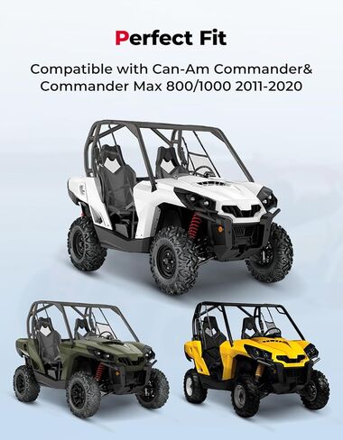 زجاج أمامي قابل للطي 2 في 1 من KEMIMOTO متوافق مع Can-Am Commander & Max 800/1000 2011-2020، زجاج أمامي مقاوم للخدش مصنوع من البولي كربونات السميكة 1/5 بوصة أقوى 250 مرة من الزجاج in Saudi Arabia