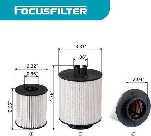 FOCUSFILTER FD4616 OEM Grade Fuel Filter, For 03-07 Ford 6.0L F250 F350 F450 F550 Super Duty, 03-05 Excursion, Upper Fuel Bowl Lower Lifter Pump Filter, Replaces 3C3Z9N184CB, 3C3Z9N184CA, FD4604 in Kuwait