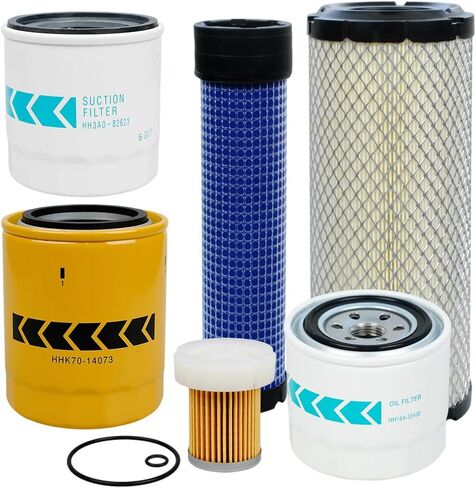 Filter Kit Fit For Kubota L2800 L3200 L3400 L3700SU L3800 HST Tractor, 6 Pcs Air/Oil/Lube/Fuel/Hydraulic Oil Filters, Replaces HH164-32430,6A320-59930,TA040-93230,HHK70-14070,HH3A0-82623 in Kuwait