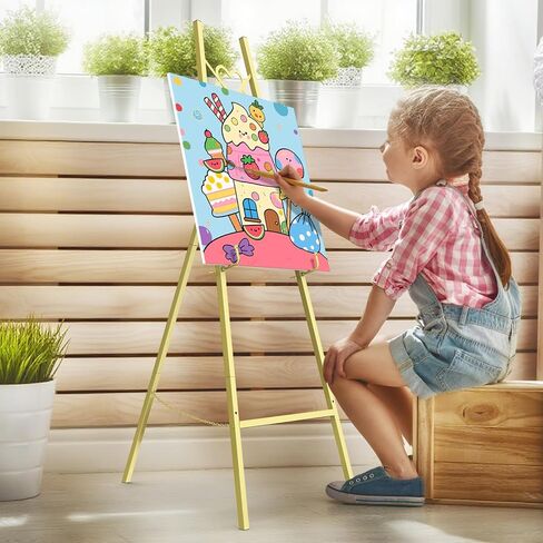 حامل حامل ذهبي مقاس 56 بوصة للعلامة، حامل عرض عالي التحمل مع سلسلة قابلة للتعديل، حامل فني بتصميم مغلف على شكل قلب للوحات، لافتة الزفاف، الملصقات، المرايا، الأعمال الفنية in Kuwait