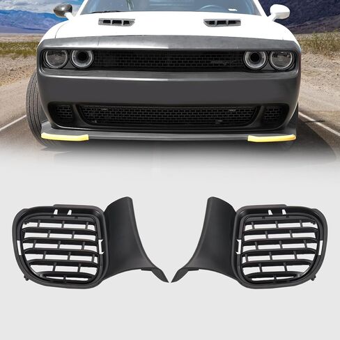HAKA TOUGH Front Lower Bumper Grill for Dodge Challenger 2015-2022 Accessories, Air Intake Front Bumper Lower Grill fog light bezel Cover for 2015-2022 Dodge Challenger Accessories in Saudi Arabia