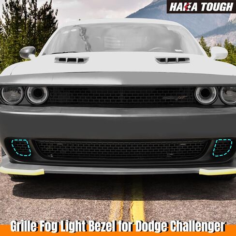 HAKA TOUGH Front Lower Bumper Grill for Dodge Challenger 2015-2022 Accessories, Air Intake Front Bumper Lower Grill fog light bezel Cover for 2015-2022 Dodge Challenger Accessories in Saudi Arabia