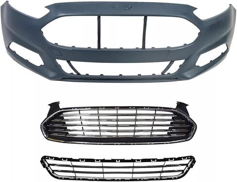 Fusion Front Bumper Cover & Upper Lower Grille Compatible with 2013 2014 2015 2016 F-ord Fusion SE S Titanium Sedan 4-Door in Kuwait