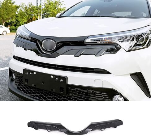 ERIDANUS اكسسوارات السيارات صالح لتويوتا C-HR 2019 2018 2017 2016 CHR الجبهة مصبغة الشواية الوفير غطاء الكسوة (نمط ألياف الكربون) ABS 1 قطعة in Saudi Arabia