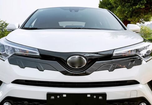 ERIDANUS اكسسوارات السيارات صالح لتويوتا C-HR 2019 2018 2017 2016 CHR الجبهة مصبغة الشواية الوفير غطاء الكسوة (نمط ألياف الكربون) ABS 1 قطعة in Saudi Arabia