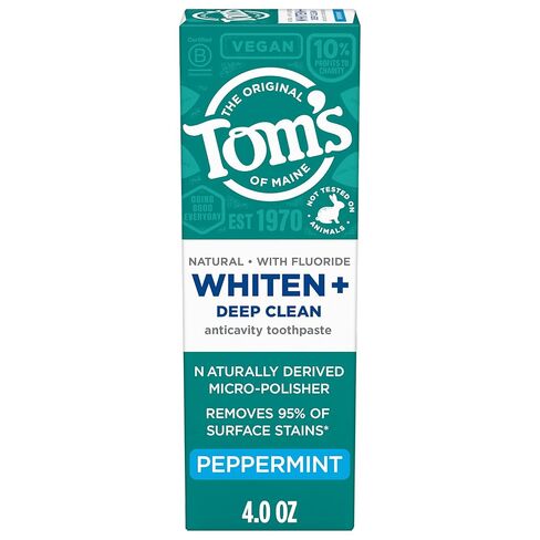 Tom's of Maine Whiten+ Deep Clean Anticavity Peppermint Toothpaste 4.0 Oz in Kuwait