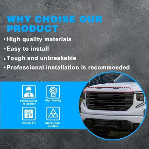 غطاء أمامي للشبكة العلوية من SecosAutoparts متوافق مع GMC Sierra 1500 2020 2021 2022 2023 2024 استبدال #84774163 in Saudi Arabia