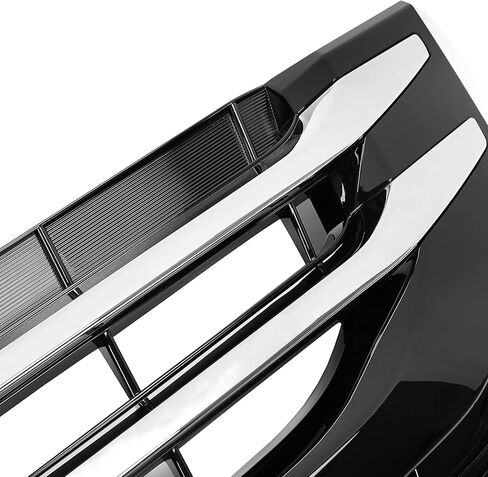 Front Grille Compatible with 2014-2017 Honda Odyssey Replacement for HO1200220 Black+Silvery Bumper Grill w/Chrome Strips Plastic in Kuwait