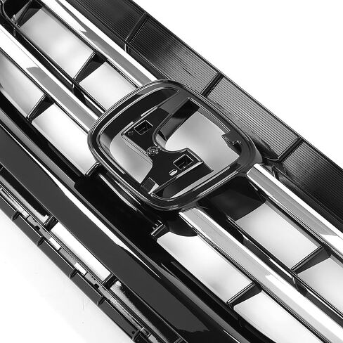 Front Grille Compatible with 2014-2017 Honda Odyssey Replacement for HO1200220 Black+Silvery Bumper Grill w/Chrome Strips Plastic in Kuwait