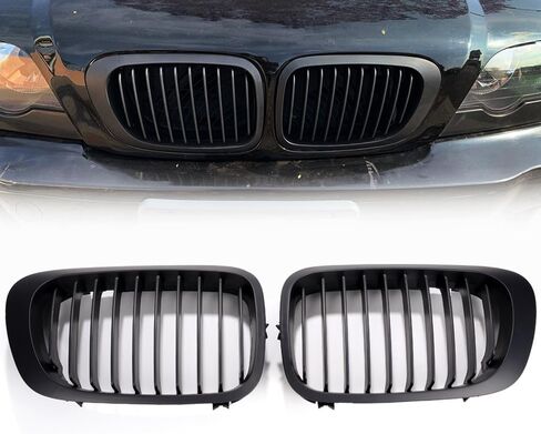 Pair Chrome Front Kidney Grill Grille Single Slat Replacement for 1999-2002 BMW E46 3 Series 325Ci 330Ci 2-Door Coupe/Convertible Pre-facelift in Saudi Arabia