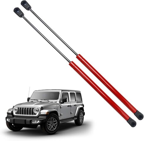 Hood Struts for Jeep Wrangler JL 2018-2025 & Gladiator JT 2020-2025 Premium Front Bonnet Lift Support Spring Kit 2-Piece Heavy Duty Hydraulic Prop Rod Replacement Easy Installation Upgrade in Kuwait