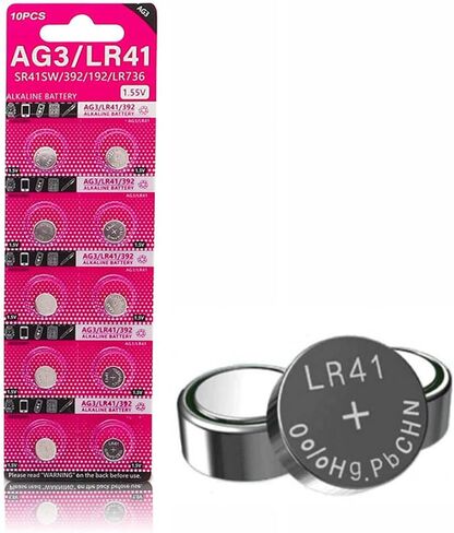 بطارية LR41 L736f بطارية AG3 392 384 192 1.5 فولت بطاريات مميزة بزر خلية عملة معدنية 【عمر افتراضي لمدة 5 سنوات 】(10 عدد) in Kuwait