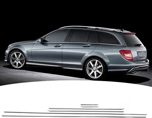 Chrome Body Side Door Trim Set, 6pcs, Fit for C Class W204 Sedan 2008 to 2014, Enhanced Exterior Styling in Saudi Arabia