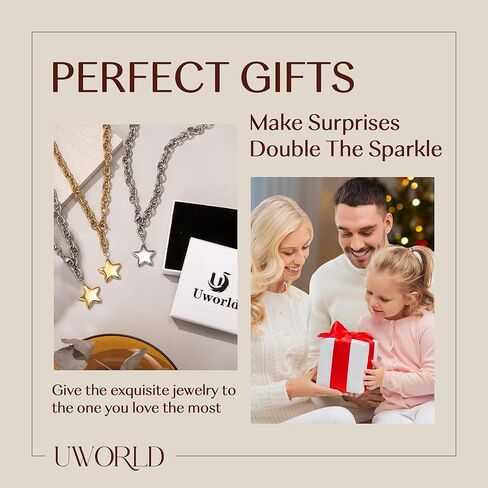 Chunky Gold Necklace with Star Pendant for Women,18K Gold Plated Stainless Steel Sweatproof Non Tarnish Hypoallergenic Chain,Trendy Chunky Necklaces for Women,Star Necklace Fashion Statement Jewelry in Saudi Arabia