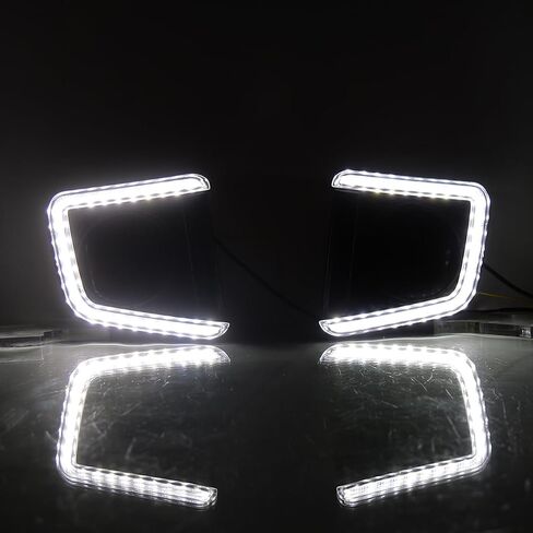 LED DRL Fog Lights Fit for 2014-2021 Toyota Tundra with Amber Sequential Turn Signal Driving Lights Front Bumper HeadLights Accessories in Saudi Arabia