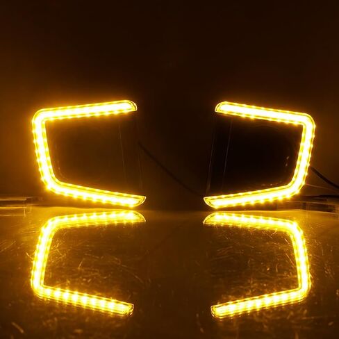 LED DRL Fog Lights Fit for 2014-2021 Toyota Tundra with Amber Sequential Turn Signal Driving Lights Front Bumper HeadLights Accessories in Saudi Arabia