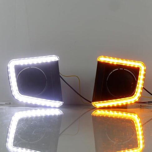 LED DRL Fog Lights Fit for 2014-2021 Toyota Tundra with Amber Sequential Turn Signal Driving Lights Front Bumper HeadLights Accessories in Saudi Arabia