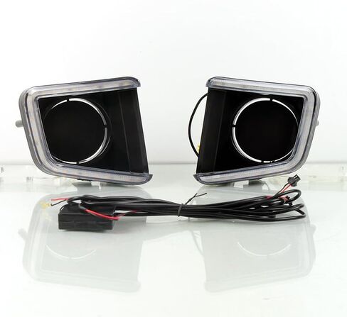 LED DRL Fog Lights Fit for 2014-2021 Toyota Tundra with Amber Sequential Turn Signal Driving Lights Front Bumper HeadLights Accessories in Saudi Arabia