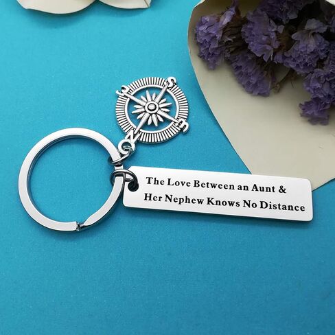 Aunt and Nephew Gifts Keychain The Love Between an Aunt and Her Nephew Knows No Distance Keychain Mothers Day Gifts Christmas Birthday Gifts for Aunt or Nephew in Saudi Arabia