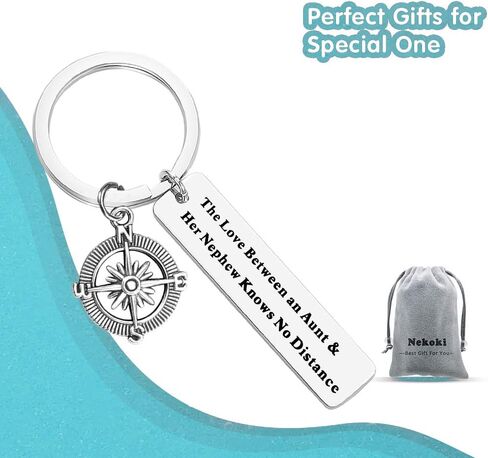 Aunt and Nephew Gifts Keychain The Love Between an Aunt and Her Nephew Knows No Distance Keychain Mothers Day Gifts Christmas Birthday Gifts for Aunt or Nephew in Saudi Arabia
