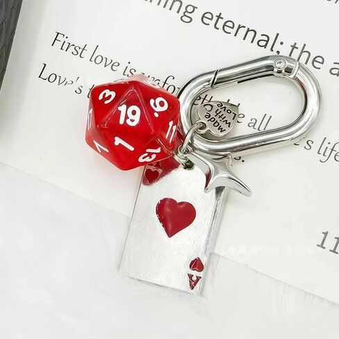 سلسلة مفاتيح Dice y2k، حقيبة يد لطيفة ومبتكرة وحقيبة يد فضية ساحرة d20 نجمة، مستلزمات حفلات بونكو بموضوع الكازينو، ديكورات مضحكة مع الآس البستوني (قطعتان) in Kuwait