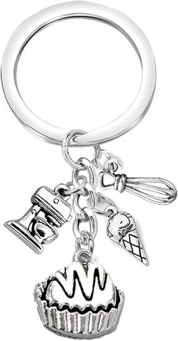 Christmas Gifts for Bakers Baking Culinary Gift for Chefs Baking Keychain Thank You Appreciation Cooking Gifts Pastry Chef Graduation Present for Student Cupcake Key chain for Baking Lover in Kuwait