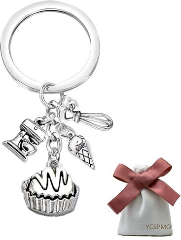 Christmas Gifts for Bakers Baking Culinary Gift for Chefs Baking Keychain Thank You Appreciation Cooking Gifts Pastry Chef Graduation Present for Student Cupcake Key chain for Baking Lover in Kuwait