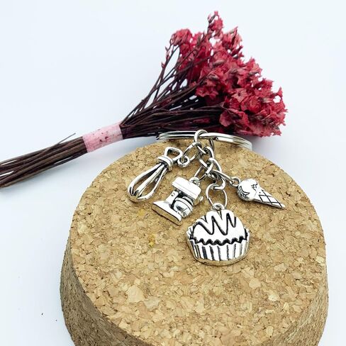 Christmas Gifts for Bakers Baking Culinary Gift for Chefs Baking Keychain Thank You Appreciation Cooking Gifts Pastry Chef Graduation Present for Student Cupcake Key chain for Baking Lover in Kuwait