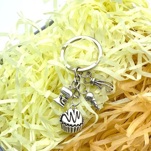 Christmas Gifts for Bakers Baking Culinary Gift for Chefs Baking Keychain Thank You Appreciation Cooking Gifts Pastry Chef Graduation Present for Student Cupcake Key chain for Baking Lover in Kuwait
