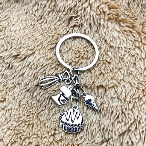 Christmas Gifts for Bakers Baking Culinary Gift for Chefs Baking Keychain Thank You Appreciation Cooking Gifts Pastry Chef Graduation Present for Student Cupcake Key chain for Baking Lover in Kuwait