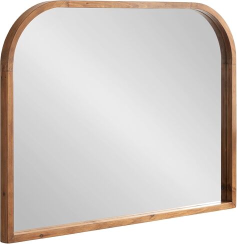 Kate and Laurel Occonor Modern Wooden Arched Mirror, 36 x 28, Rustic Brown, Transitional Arch Wall Mirror with Geometric Shape for Use as Bathroom Mirror for Vanity or Fireplace Mantel Mirror in Saudi Arabia