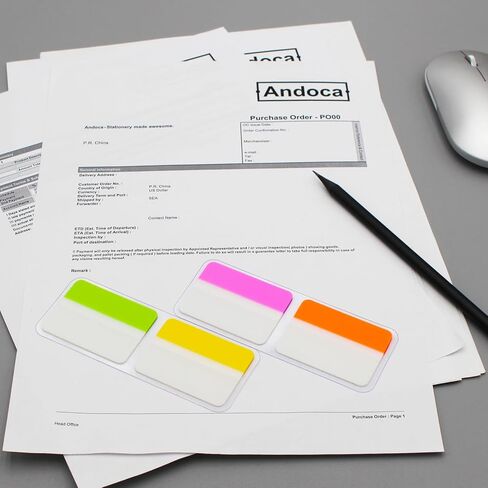 علامات تبويب سميكة للغاية، متنوعة ساطعة، 2 × 1.5 بوصة، علامات تبويب لاصقة، سهلة النشر، 24 علامة تبويب/لون، 96 صفحة إجماليًا in Kuwait