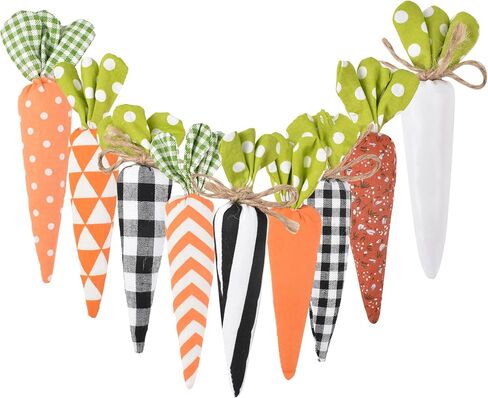 Artificial Fabric Carrot Colorful Easter Handmade Filled Carrots for Easter DIY Decoration Primitive Farmhouse Decorations 9PCS in Kuwait