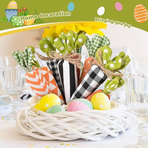 Artificial Fabric Carrot Colorful Easter Handmade Filled Carrots for Easter DIY Decoration Primitive Farmhouse Decorations 9PCS in Kuwait