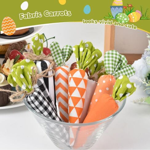 Artificial Fabric Carrot Colorful Easter Handmade Filled Carrots for Easter DIY Decoration Primitive Farmhouse Decorations 9PCS in Kuwait