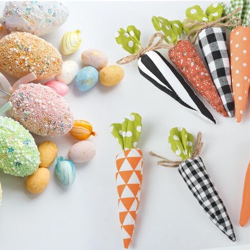 Artificial Fabric Carrot Colorful Easter Handmade Filled Carrots for Easter DIY Decoration Primitive Farmhouse Decorations 9PCS in Kuwait