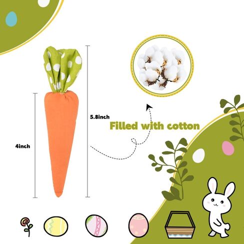 Artificial Fabric Carrot Colorful Easter Handmade Filled Carrots for Easter DIY Decoration Primitive Farmhouse Decorations 9PCS in Kuwait
