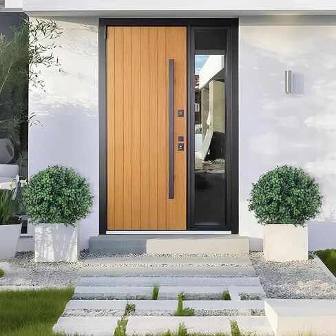 كرة توبياري من خشب البقس الاصطناعي، شجيرات وهمية - شجيرات مقاومة للأشعة فوق البنفسجية مُصنفة بارتفاع سهل الدفع في النبات الأرضي، تبدو رائعة في المزارع في أي مكان، ديكور داخلي وخارجي، عبوة من قطعتين in Kuwait