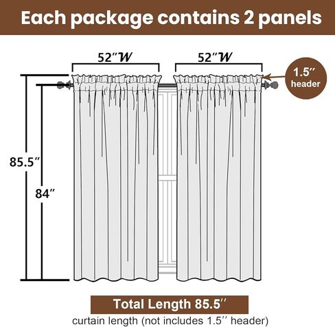 ستائر Lecloud الزرقاء الزهرية الشفافة بطول 84 بوصة، لوحتين، ستائر مزرعة مطبوعة بتصفية الضوء متجدد الهواء لغرفة النوم، ستائر جيب قضيب لغرفة المعيشة وغرفة الطعام، كل لوحة 52 بوصة عرض × 84 بوصة طول in Kuwait