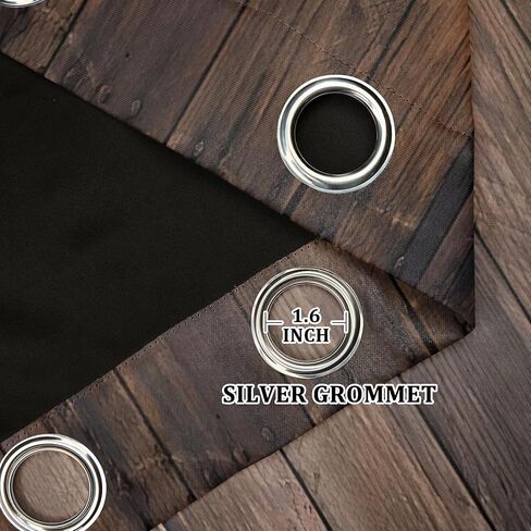 Renaiss 42 x 84 Inch Rustic Wood Blackout Curtains for Bedroom Vintage Brown Wooden Planks American Country Decorative Curtains Drapes Rod Pocket Farmhouse Retro Window Treatments Decor 2 Panels in Kuwait