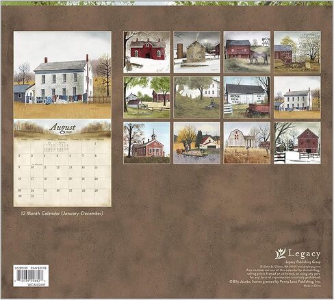 Legacy Publishing Group 2026 Wall Calendar 12-Month Schedule Organizer 12 x 13 Inch Paper With Brass Grommet The Road Home in Saudi Arabia