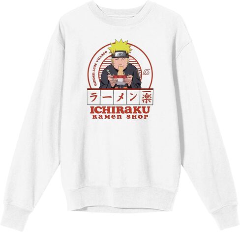 سترة Bioworld Naruto Shippuden Ichiraku Ramen Shop بياقة دائرية وأكمام طويلة بيضاء للبالغين in Saudi Arabia