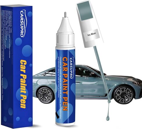 طلاء اللمس الأزرق للسيارات، قلم لمس طلاء السيارة للخدوش العميقة، قلم إصلاح خدوش السيارة مزيل الخدوش التلقائي لسهولة الاستخدام والإصلاح (أزرق جليدي) in Kuwait