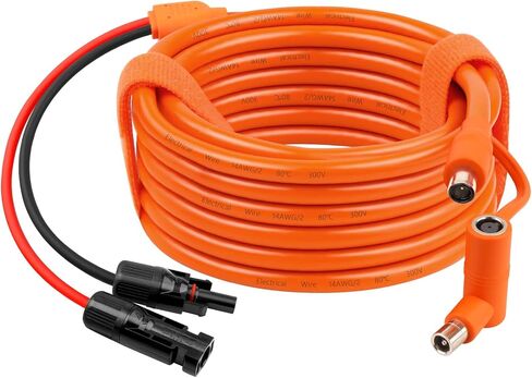 XRDS -RF لوحة للطاقة الشمسية إلى DC 8 مم كابل محول 15FT، موصل للطاقة الشمسية إلى DC7909/8020 سلك تمديد توصيل ذكر، 12AWG+14AWG سلك نحاسي معلب متوافق مع محطة الطاقة المحمولة in Kuwait