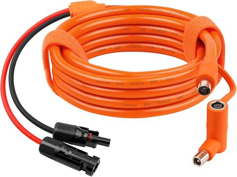 XRDS -RF لوحة للطاقة الشمسية إلى DC 8 مم كابل محول 15FT، موصل للطاقة الشمسية إلى DC7909/8020 سلك تمديد توصيل ذكر، 12AWG+14AWG سلك نحاسي معلب متوافق مع محطة الطاقة المحمولة in Kuwait