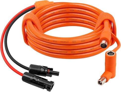 XRDS -RF لوحة للطاقة الشمسية إلى DC 8 مم كابل محول 15FT، موصل للطاقة الشمسية إلى DC7909/8020 سلك تمديد توصيل ذكر، 12AWG+14AWG سلك نحاسي معلب متوافق مع محطة الطاقة المحمولة in Kuwait
