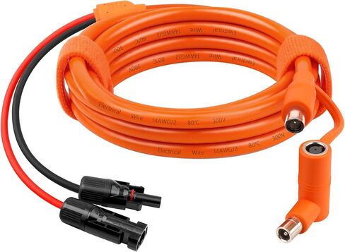 XRDS -RF لوحة للطاقة الشمسية إلى DC 8 مم كابل محول 15FT، موصل للطاقة الشمسية إلى DC7909/8020 سلك تمديد توصيل ذكر، 12AWG+14AWG سلك نحاسي معلب متوافق مع محطة الطاقة المحمولة in Saudi Arabia