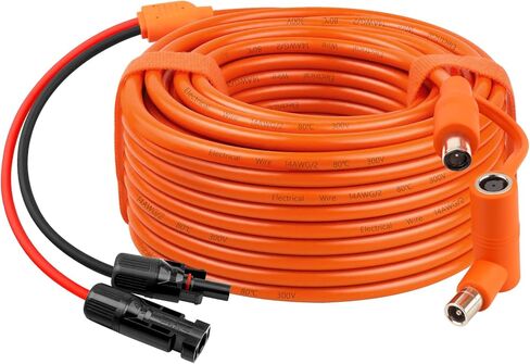 XRDS -RF لوحة للطاقة الشمسية إلى DC 8 مم كابل محول 15FT، موصل للطاقة الشمسية إلى DC7909/8020 سلك تمديد توصيل ذكر، 12AWG+14AWG سلك نحاسي معلب متوافق مع محطة الطاقة المحمولة in Kuwait