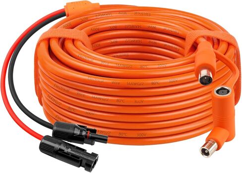 XRDS -RF لوحة للطاقة الشمسية إلى DC 8 مم كابل محول 15FT، موصل للطاقة الشمسية إلى DC7909/8020 سلك تمديد توصيل ذكر، 12AWG+14AWG سلك نحاسي معلب متوافق مع محطة الطاقة المحمولة in Kuwait